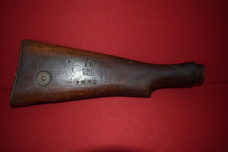 WW1 303 RIFLE BUTT LITHGOW 1915 5MD ISSUE-SOLD